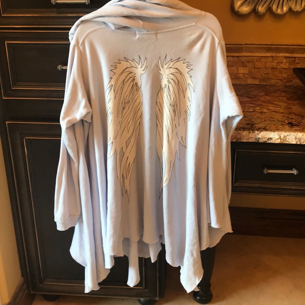 Wildfox Gray Poncho with beautiful wings on back